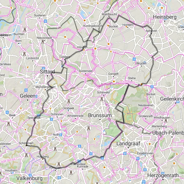 Map miniature of "Scenic Tour through Rolling Hills and Traditional Villages" cycling inspiration in Limburg (NL), Netherlands. Generated by Tarmacs.app cycling route planner