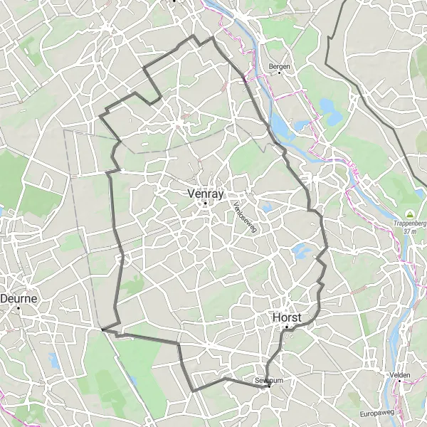 Map miniature of "Discover the Beauty of Kronenberg and Vortum-Mullem" cycling inspiration in Limburg (NL), Netherlands. Generated by Tarmacs.app cycling route planner