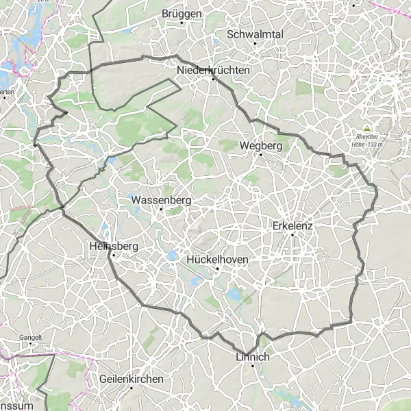 Miniatuurkaart van de fietsinspiratie "Wegfietsroute door Limburgs landschap" in Limburg (NL), Netherlands. Gemaakt door de Tarmacs.app fietsrouteplanner