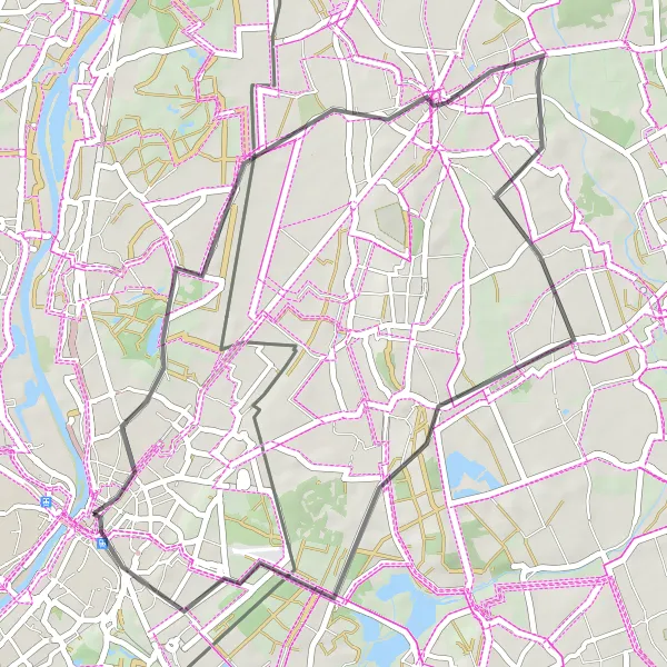 Map miniature of "The Hidden Gems of Venlo" cycling inspiration in Limburg (NL), Netherlands. Generated by Tarmacs.app cycling route planner