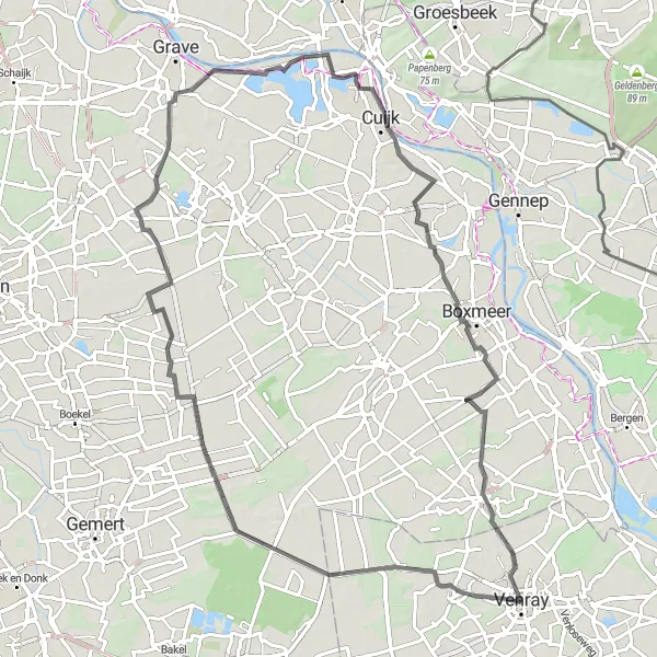 Map miniature of "Exploring the Countryside" cycling inspiration in Limburg (NL), Netherlands. Generated by Tarmacs.app cycling route planner