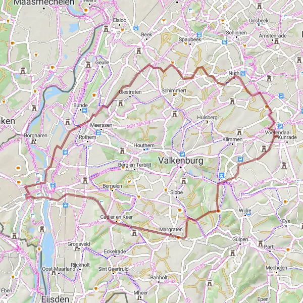 Map miniature of "Unleash Your Adventurous Soul" cycling inspiration in Limburg (NL), Netherlands. Generated by Tarmacs.app cycling route planner