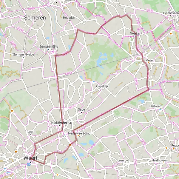 Map miniature of "The Gravel Adventure" cycling inspiration in Limburg (NL), Netherlands. Generated by Tarmacs.app cycling route planner