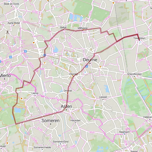 Map miniature of "Vlierden Challenge" cycling inspiration in Limburg (NL), Netherlands. Generated by Tarmacs.app cycling route planner