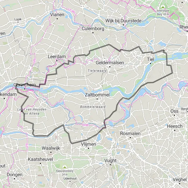 Map miniature of "Riverside Charm and Cultural Heritage" cycling inspiration in Noord-Brabant, Netherlands. Generated by Tarmacs.app cycling route planner