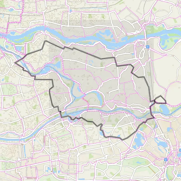 Map miniature of "Around Andel and the Rivers of Noord-Brabant" cycling inspiration in Noord-Brabant, Netherlands. Generated by Tarmacs.app cycling route planner
