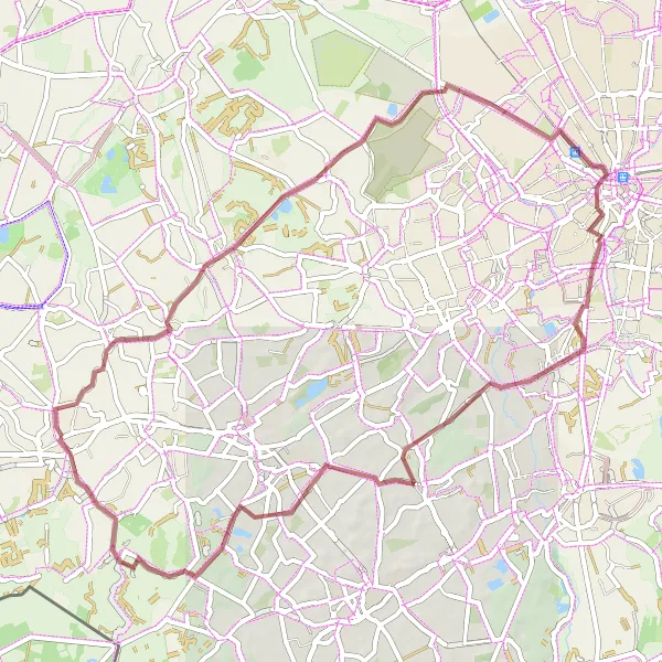 Map miniature of "The Vessem Gravel Route" cycling inspiration in Noord-Brabant, Netherlands. Generated by Tarmacs.app cycling route planner