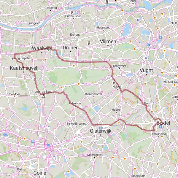 Map miniature of "Boxtel Adventure" cycling inspiration in Noord-Brabant, Netherlands. Generated by Tarmacs.app cycling route planner