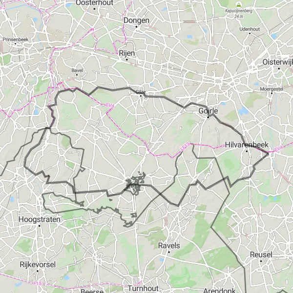 Map miniature of "Diessen Loop" cycling inspiration in Noord-Brabant, Netherlands. Generated by Tarmacs.app cycling route planner