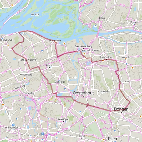 Miniatuurkaart van de fietsinspiratie "Slinger door het Brabantse Landschap" in Noord-Brabant, Netherlands. Gemaakt door de Tarmacs.app fietsrouteplanner