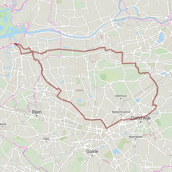 Miniatuurkaart van de fietsinspiratie "Gravelavontuur in Noord-Brabant" in Noord-Brabant, Netherlands. Gemaakt door de Tarmacs.app fietsrouteplanner
