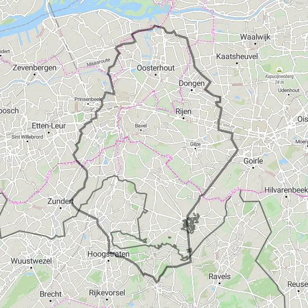 Map miniature of "Baarle Loop" cycling inspiration in Noord-Brabant, Netherlands. Generated by Tarmacs.app cycling route planner