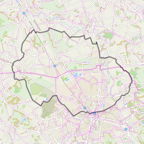 Miniatuurkaart van de fietsinspiratie "Bosrijke Fietstocht" in Noord-Brabant, Netherlands. Gemaakt door de Tarmacs.app fietsrouteplanner