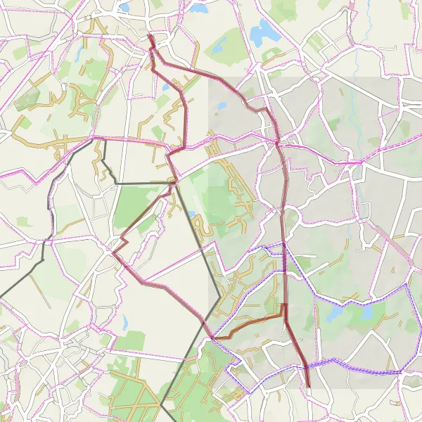 Map miniature of "The Groenewoud Gravel Adventure" cycling inspiration in Noord-Brabant, Netherlands. Generated by Tarmacs.app cycling route planner