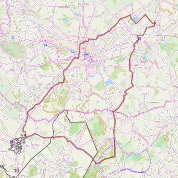 Miniatuurkaart van de fietsinspiratie "Gravelroute door Broekzijde en Kempentoren" in Noord-Brabant, Netherlands. Gemaakt door de Tarmacs.app fietsrouteplanner