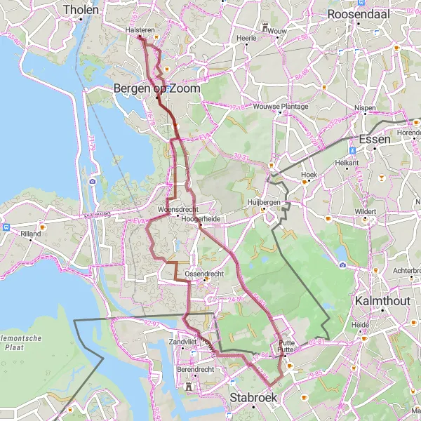 Map miniature of "Gravel Escape to De Gloriëtte" cycling inspiration in Noord-Brabant, Netherlands. Generated by Tarmacs.app cycling route planner