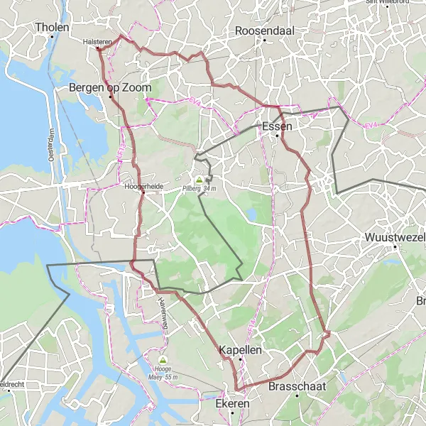 Miniatuurkaart van de fietsinspiratie "Rondje Heerle - Nieuwe Molen" in Noord-Brabant, Netherlands. Gemaakt door de Tarmacs.app fietsrouteplanner