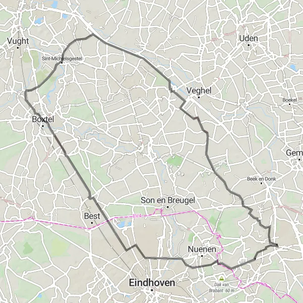 Miniatuurkaart van de fietsinspiratie "Helmond naar Croy fietsroute" in Noord-Brabant, Netherlands. Gemaakt door de Tarmacs.app fietsrouteplanner