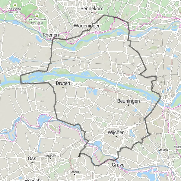 Map miniature of "The Ultimate Challenge" cycling inspiration in Noord-Brabant, Netherlands. Generated by Tarmacs.app cycling route planner