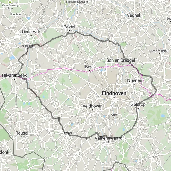 Miniatuurkaart van de fietsinspiratie "Roadtrip door Berenbroek en Valkenswaard" in Noord-Brabant, Netherlands. Gemaakt door de Tarmacs.app fietsrouteplanner
