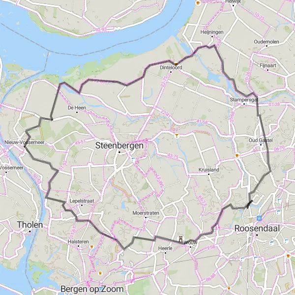 Map miniature of "Scenic Countryside Ride" cycling inspiration in Noord-Brabant, Netherlands. Generated by Tarmacs.app cycling route planner