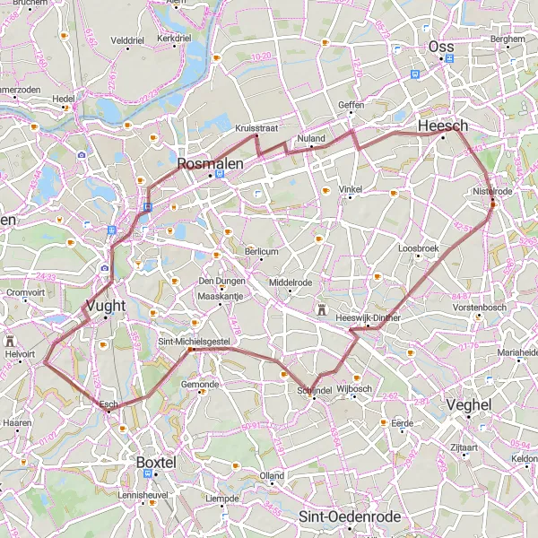 Miniatuurkaart van de fietsinspiratie "Verkenningstocht door 's-Hertogenbosch en omgeving" in Noord-Brabant, Netherlands. Gemaakt door de Tarmacs.app fietsrouteplanner