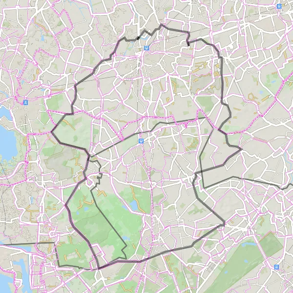 Map miniature of "Glorious Round-trip from Rucphen" cycling inspiration in Noord-Brabant, Netherlands. Generated by Tarmacs.app cycling route planner