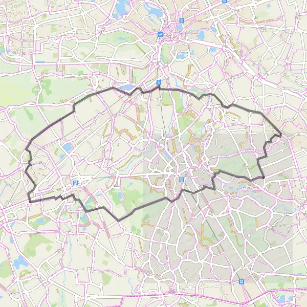 Map miniature of "Charming Road Ride to Olland" cycling inspiration in Noord-Brabant, Netherlands. Generated by Tarmacs.app cycling route planner
