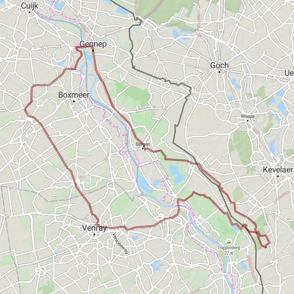 Map miniature of "Gravel Enchantment" cycling inspiration in Noord-Brabant, Netherlands. Generated by Tarmacs.app cycling route planner