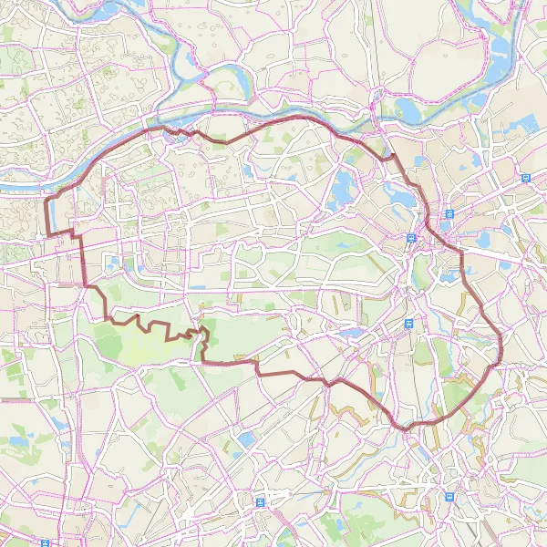 Miniatuurkaart van de fietsinspiratie "Gravelpaden van Heusden naar Waalwijk" in Noord-Brabant, Netherlands. Gemaakt door de Tarmacs.app fietsrouteplanner