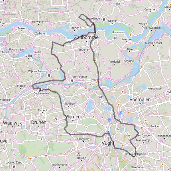 Miniatuurkaart van de fietsinspiratie "Wegroute Halder - Sint-Michielsgestel" in Noord-Brabant, Netherlands. Gemaakt door de Tarmacs.app fietsrouteplanner