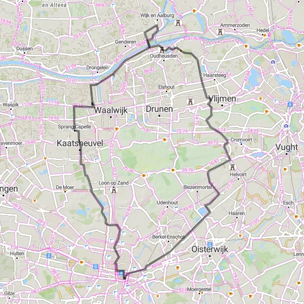 Miniatuurkaart van de fietsinspiratie "Kempentoren en Dorpenroute" in Noord-Brabant, Netherlands. Gemaakt door de Tarmacs.app fietsrouteplanner