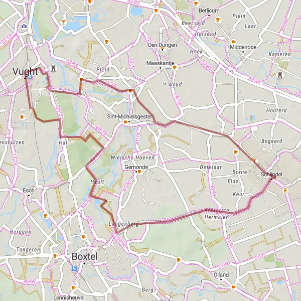 Map miniature of "Haanwijk and Schijndel Scenic Route" cycling inspiration in Noord-Brabant, Netherlands. Generated by Tarmacs.app cycling route planner