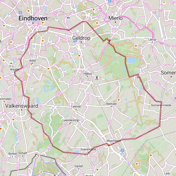 Miniatuurkaart van de fietsinspiratie "Gravelroute Waalre - Loon" in Noord-Brabant, Netherlands. Gemaakt door de Tarmacs.app fietsrouteplanner