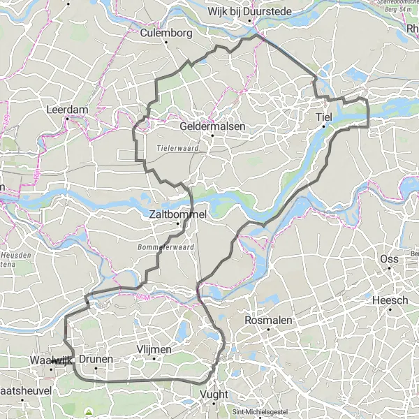 Map miniature of "Countryside Serenity Ride" cycling inspiration in Noord-Brabant, Netherlands. Generated by Tarmacs.app cycling route planner