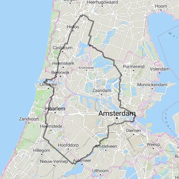 Miniatuurkaart van de fietsinspiratie "Wegroute van Sint Pancras naar Alkmaar via Tempelberg" in Noord-Holland, Netherlands. Gemaakt door de Tarmacs.app fietsrouteplanner