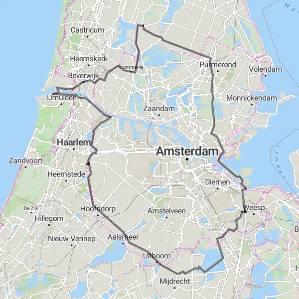 Miniatuurkaart van de fietsinspiratie "Historische Ilpendam - Oost-Graftdijk Route" in Noord-Holland, Netherlands. Gemaakt door de Tarmacs.app fietsrouteplanner
