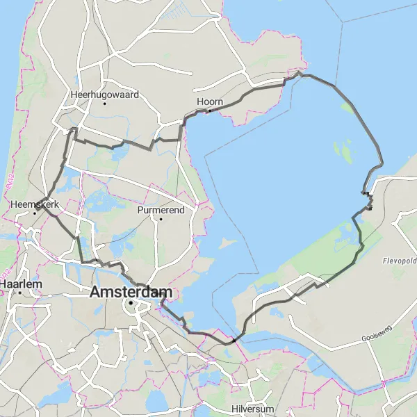 Miniatuurkaart van de fietsinspiratie "Roadtrip door Noord-Holland" in Noord-Holland, Netherlands. Gemaakt door de Tarmacs.app fietsrouteplanner
