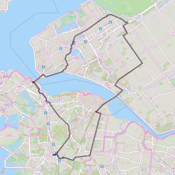 Map miniature of "Hilversum and Naarden Loop" cycling inspiration in Noord-Holland, Netherlands. Generated by Tarmacs.app cycling route planner