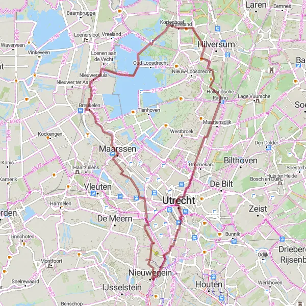 Map miniature of "Gravel Adventure" cycling inspiration in Noord-Holland, Netherlands. Generated by Tarmacs.app cycling route planner