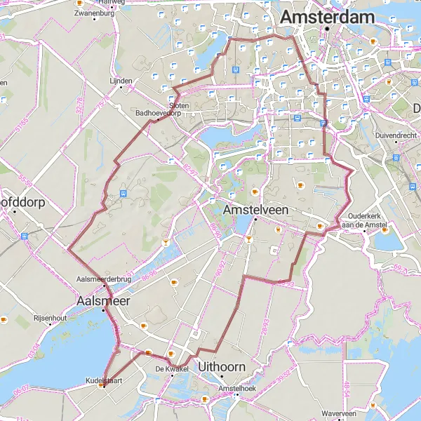 Map miniature of "Gravel Route to Rozenburg and Zuid" cycling inspiration in Noord-Holland, Netherlands. Generated by Tarmacs.app cycling route planner