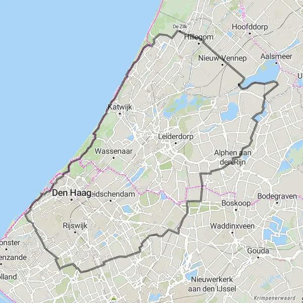 Map miniature of "The Green Heart Exploration" cycling inspiration in Noord-Holland, Netherlands. Generated by Tarmacs.app cycling route planner