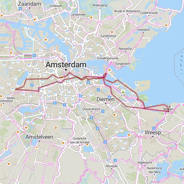 Miniatuurkaart van de fietsinspiratie "Historische Erfgoedroute" in Noord-Holland, Netherlands. Gemaakt door de Tarmacs.app fietsrouteplanner