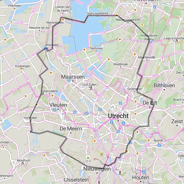 Map miniature of "De Vecht" cycling inspiration in Noord-Holland, Netherlands. Generated by Tarmacs.app cycling route planner