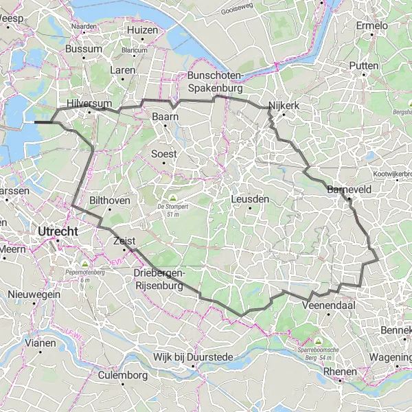 Miniatuurkaart van de fietsinspiratie "Historische Tour naar Oud-Loosdrecht" in Noord-Holland, Netherlands. Gemaakt door de Tarmacs.app fietsrouteplanner