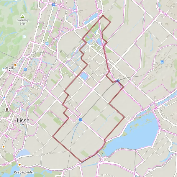 Map miniature of "Nature Beauty and Dutch Heritage" cycling inspiration in Noord-Holland, Netherlands. Generated by Tarmacs.app cycling route planner