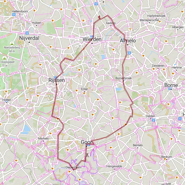 Map miniature of "Gravel Adventure" cycling inspiration in Overijssel, Netherlands. Generated by Tarmacs.app cycling route planner