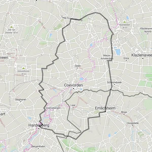 Map miniature of "Journey through History" cycling inspiration in Overijssel, Netherlands. Generated by Tarmacs.app cycling route planner