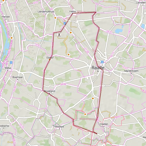 Miniatuurkaart van de fietsinspiratie "Grindroute door Sallandse Heuvelrug" in Overijssel, Netherlands. Gemaakt door de Tarmacs.app fietsrouteplanner