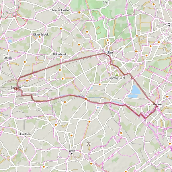 Map miniature of "Discover the Countryside of Overijssel" cycling inspiration in Overijssel, Netherlands. Generated by Tarmacs.app cycling route planner